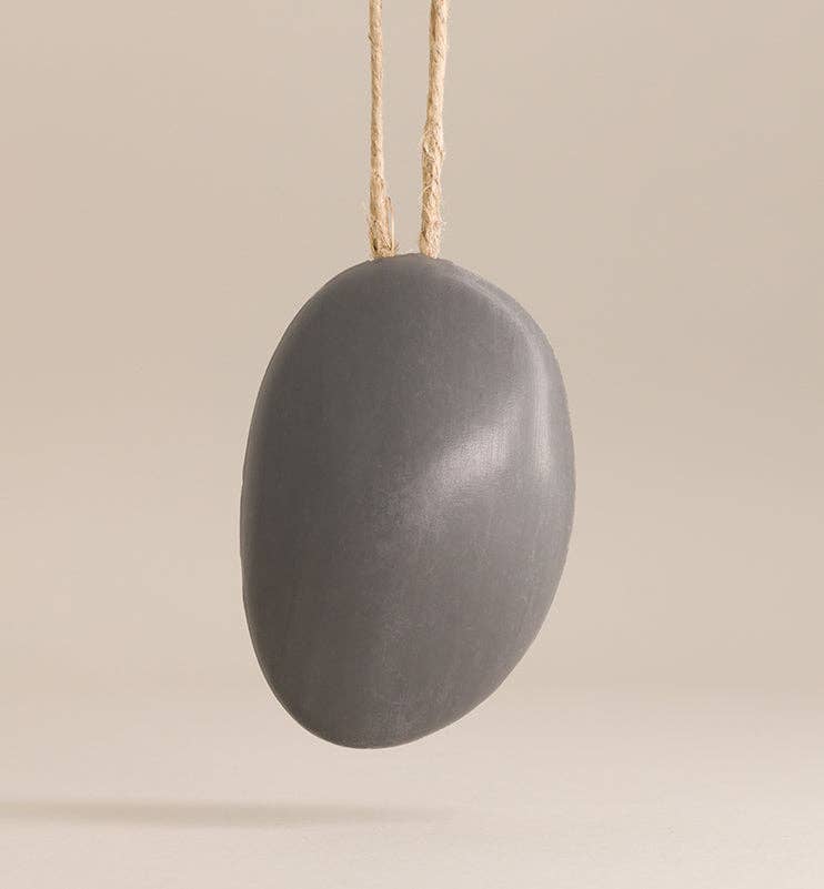 Orange blossom and acacia honey pebble soap on a rope