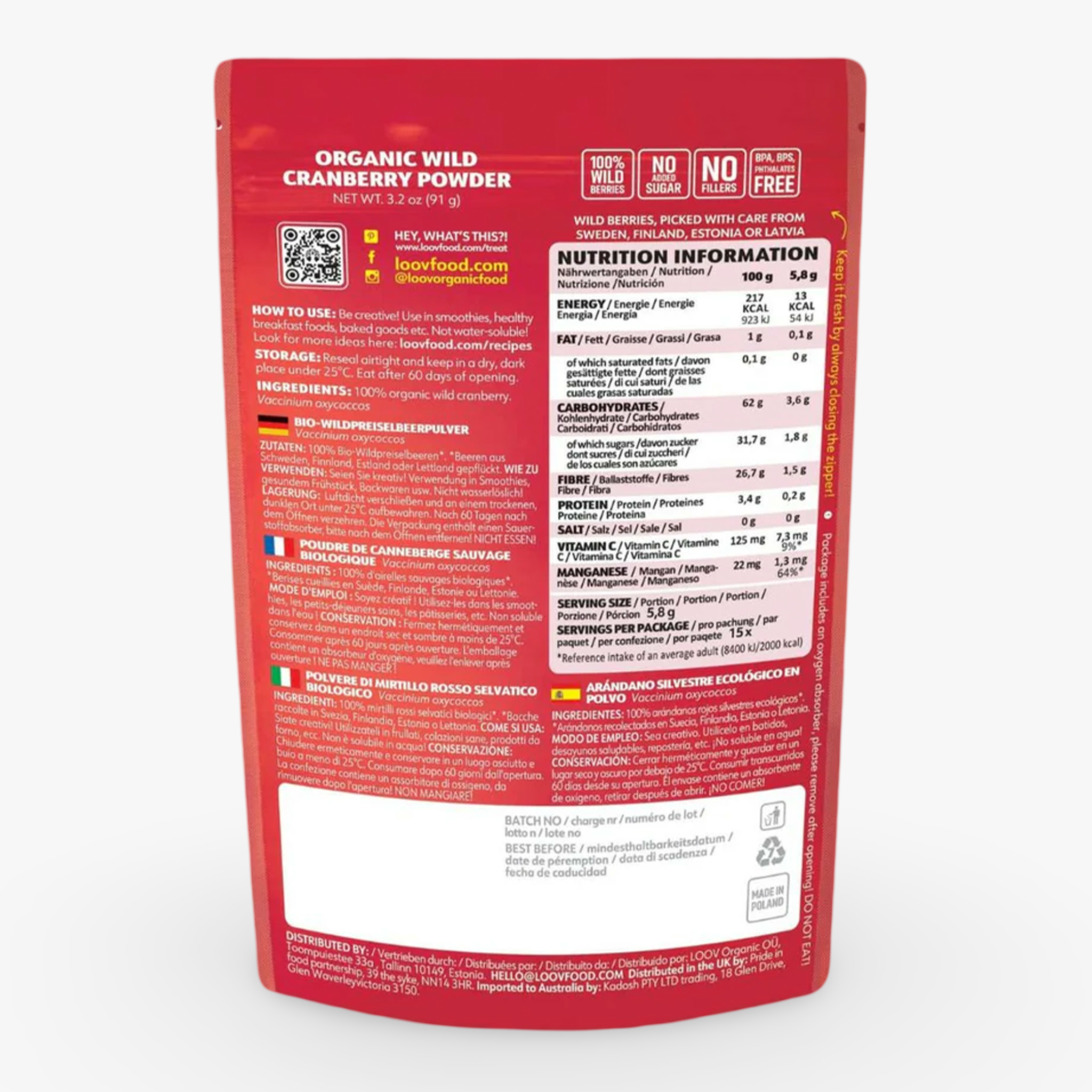 Organic Wild Cranberry Powder