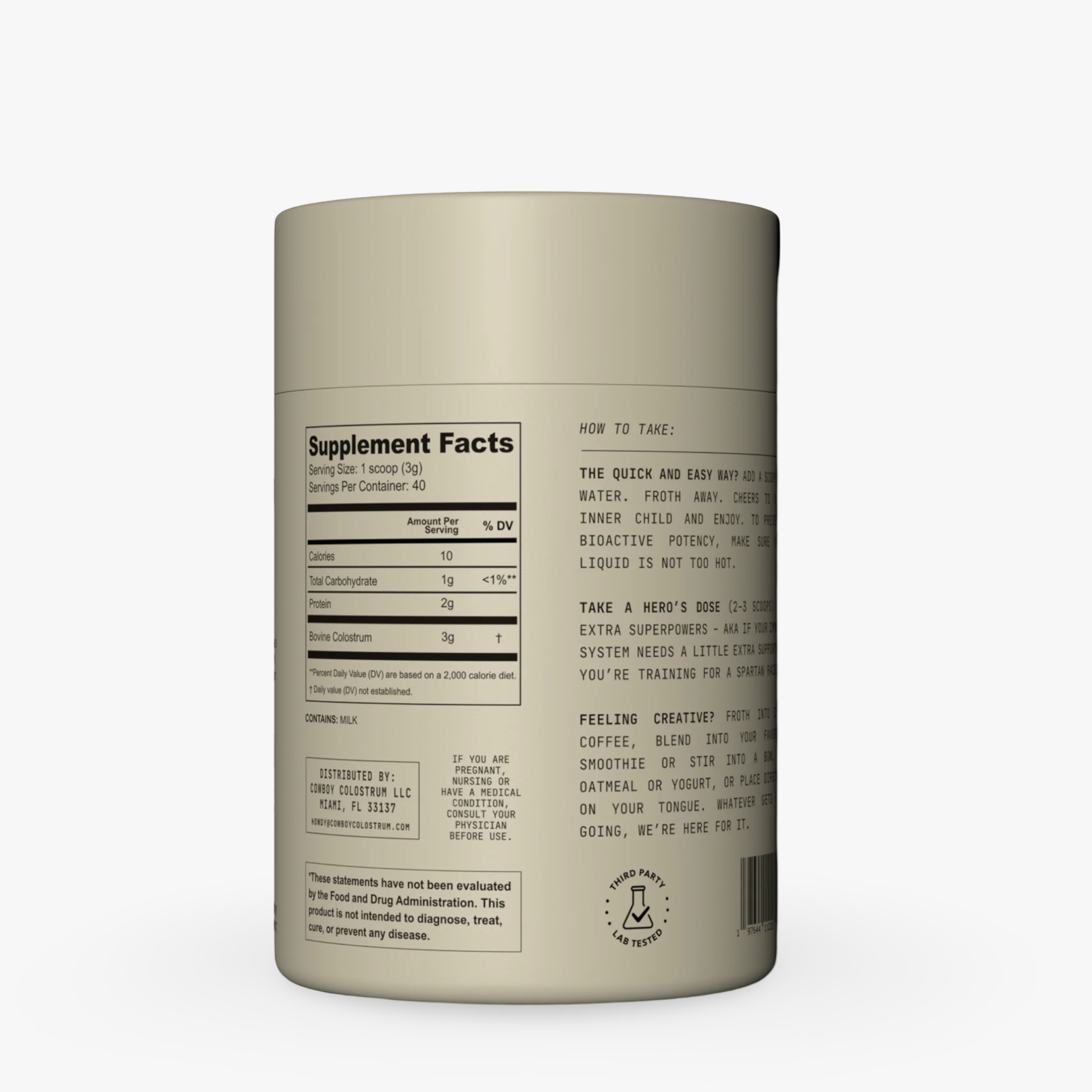 Nature's Gold: Unflavoured Colostrum