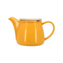 Anna yellow stoneware teapot with bamboo lid
