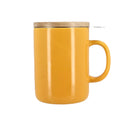 Anna 350ml yellow stoneware tea pot with wooden lid