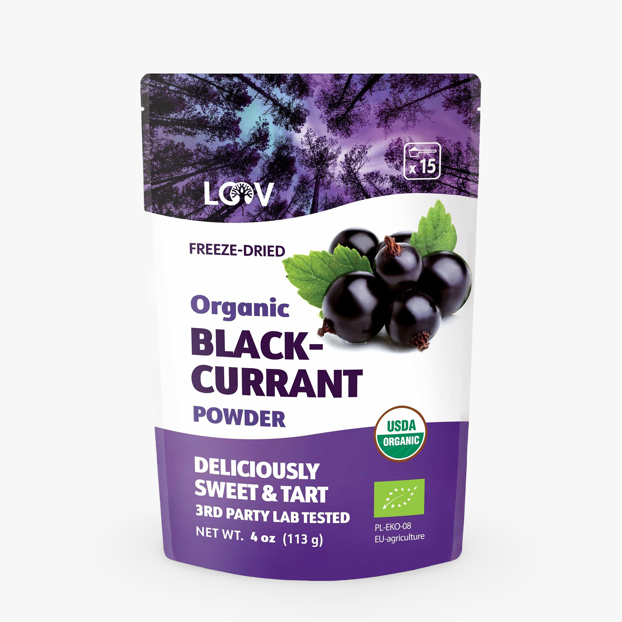 Loov Freeze-Dried Organic Blackcurrant Powder