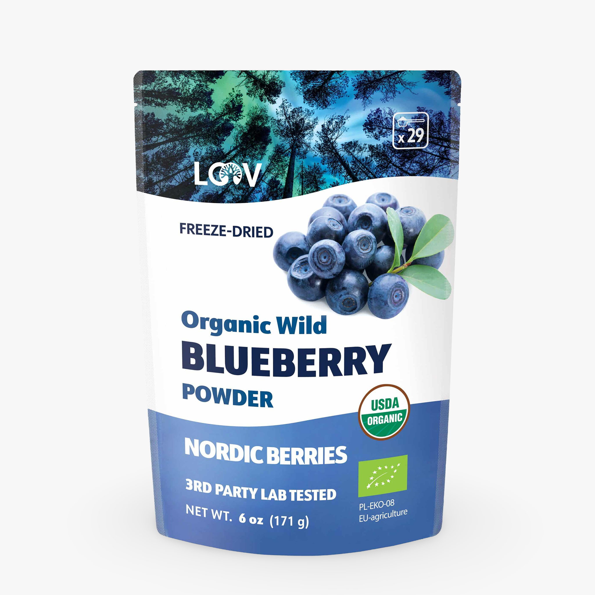 Loov Freeze-Dried Organic Wild Blueberry Powder