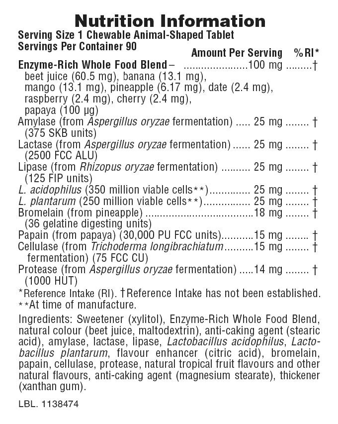 Animal Parade Tummy Zyme Children's Chewables