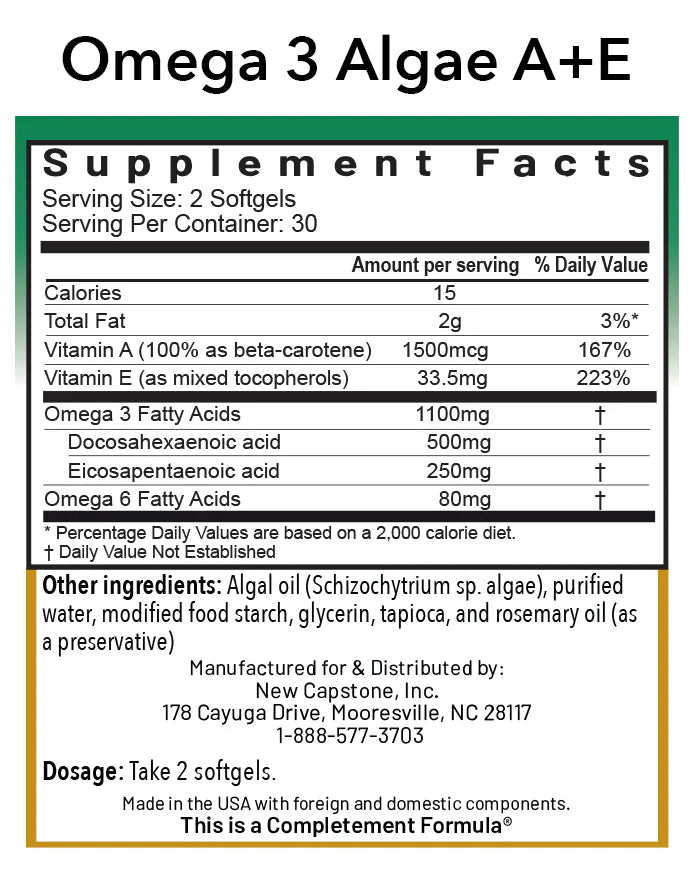 Omega 3 Algae A + E