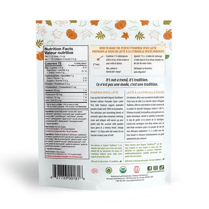 Organic Traditions Pumpkin Spice Latte 150g