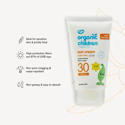 Organic Children Scent Free Sun Cream - SPF30