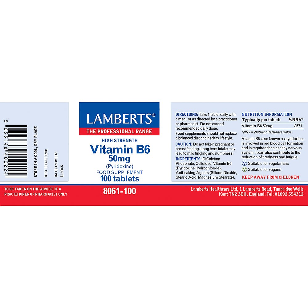 Lamberts Vitamin B6 50mg