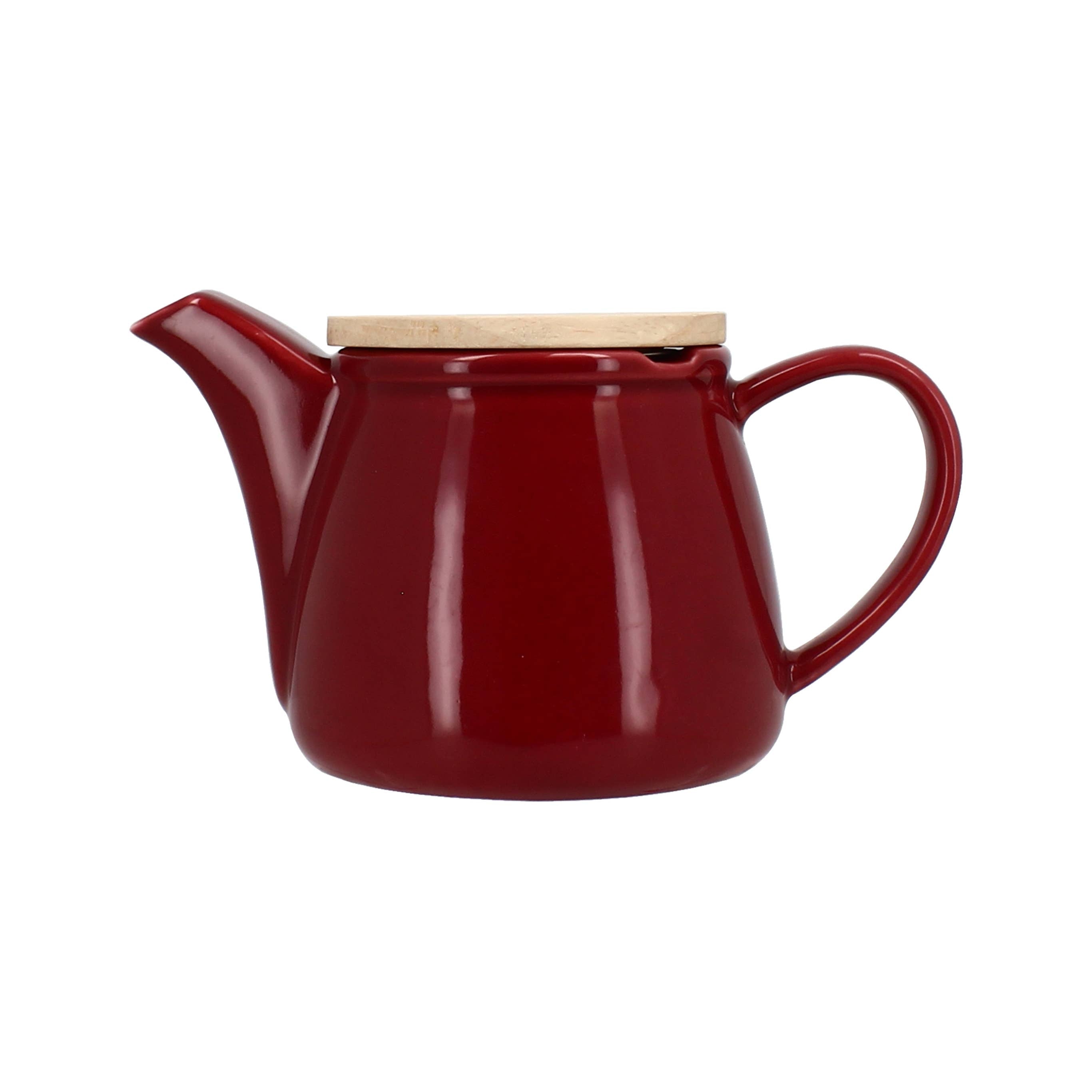 Anna 500ml magenta stoneware teapot with bamboo lid
