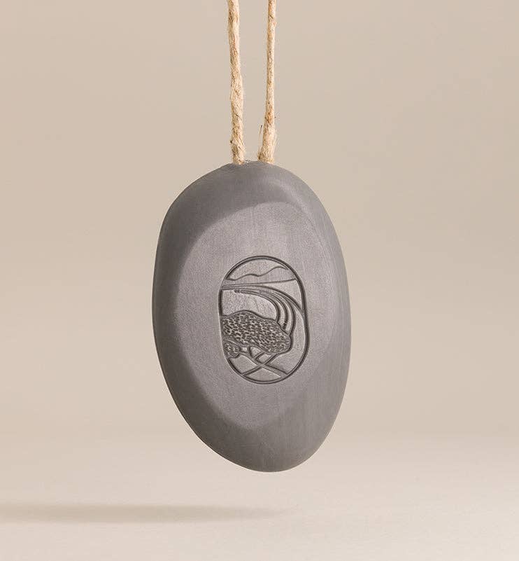 Orange blossom and acacia honey pebble soap on a rope